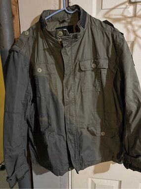 Men's Military Field Jacket in Olive Green